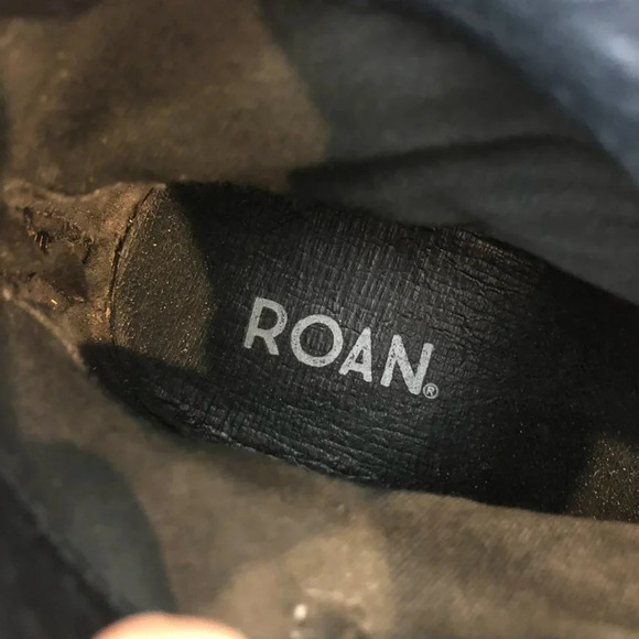 ROAN by Bed Stu Black Suede Western Bohemian Almond Toe Buckle Ankle Booties 10 - Picture 7 of 8